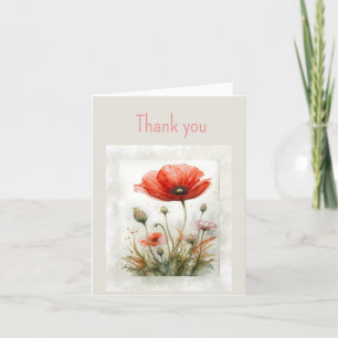 Dank u Blank Bedankt Red Poppy Garden Flower