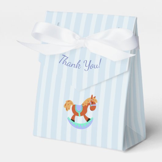 Dank u Blauw Baby shower Snoep Favor Box Bedankdoosjes (Voorkant Zijde)
