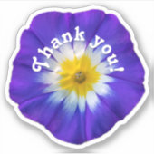 Dank u blauw bloem paarse bloesem sticker (Voorkant)