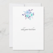 Dank u Blauw Boeket Viool Bedankkaart (Achterkant)