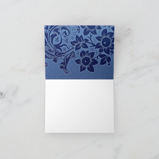 dank u blauw elegant nota of wenskaart bedankkaart (Binnen)