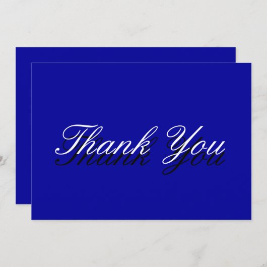 Dank u Blauw Wit Wenskaart Bedankkaart (Voorkant / Achterkant)