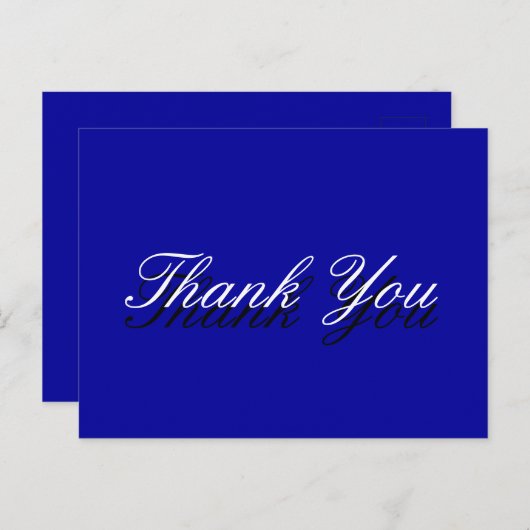 Dank u Blauw Wit Wenskaart Briefkaart (Voorkant / Achterkant)