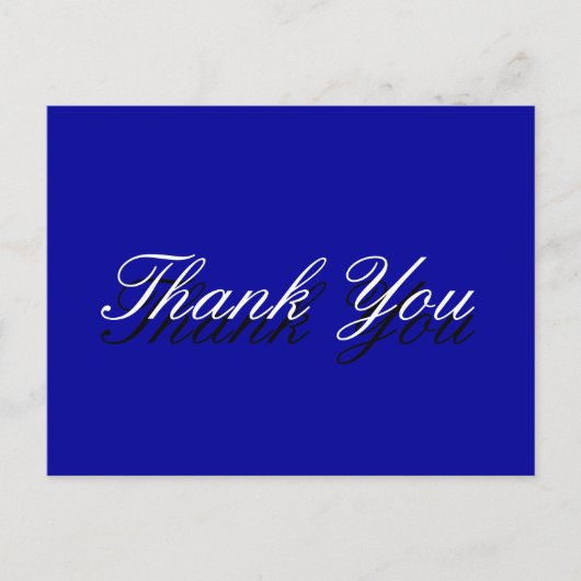 Dank u Blauw Wit Wenskaart Briefkaart (Voorkant)