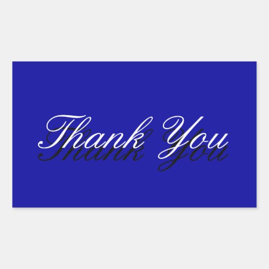 Dank u Blauw Wit Wenskaart Rechthoekige Sticker (Voorkant)