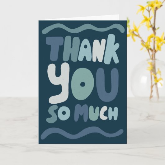 DANK U BLAUWE, kleurrijke balletjes Kaart (Gele Bloem)