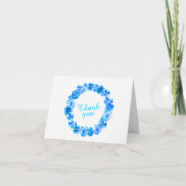 Dank u blauwe pansy krans art card bedankkaart