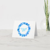 Dank u blauwe pansy krans art card bedankkaart (Voorkant)