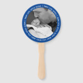 Dank u Blauwe Website QR Code Foto Fan Handwaaier (Achterkant)