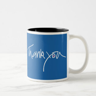 Dank u blauwgroen blauwe kist mok