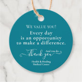 Dank u Blauwgroen Waardering Professioneel Bedankjes Labels (Voorkant)