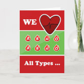 Dank u bloeddonor, we houden van alle soorten kaart (Voorkant)