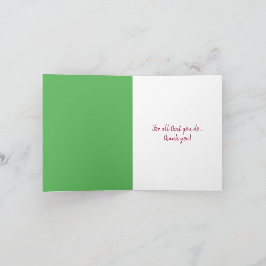 dank u - bloem pot met polka stip label bedankkaart (Binnen)