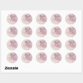 Dank u Bloemen Lila Blauw Baby shower Favor Ronde Sticker (Vel)