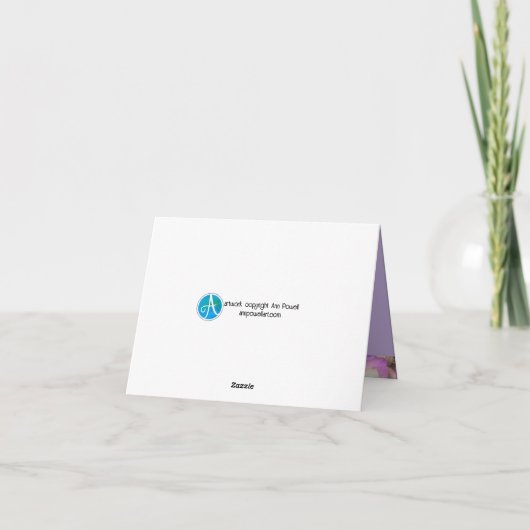 Dank u bloemen Paarse vetgedrukte tekst Bedankkaart (Achterkant)