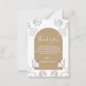 Dank u Bloemen Terracotta Arch Minimale bruiloft Notitiekaartje (Voorkant)