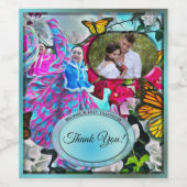 Dank u Bloemen & Vlinders PV01 Wijn Etiket (Enkel label)