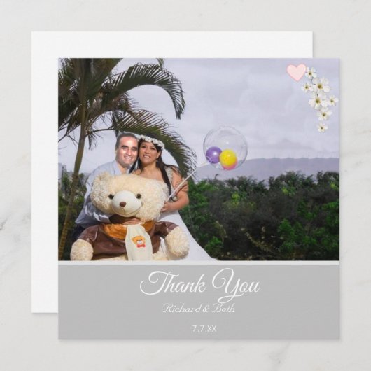 Dank u Bloemenbruid & bruidegom Dank u bruiloft (Voorkant / Achterkant)