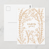DANK U Bloemengrillige Schets Doodle Briefkaart (Voorkant / Achterkant)