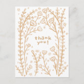 DANK U Bloemengrillige Schets Doodle Briefkaart (Voorkant)