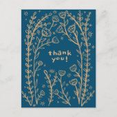 DANK U Bloemengrillige Schets Doodle Briefkaart (Voorkant)