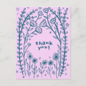 DANK U Bloemengrillige Schets Doodle Briefkaart (Voorkant)