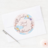 Dank u bloemenkrans Cloud & Stars Ronde Sticker (Envelop)