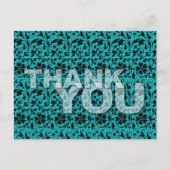 Dank u Bloemenpatroon Briefkaart Blauwgroen (Voorkant)