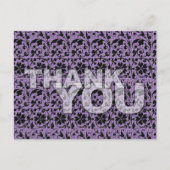 Dank u Bloemenpatroon Briefkaart Paarse (Voorkant)