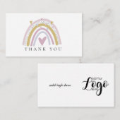 Dank u bloemistenkaart met regenboog notitiekaartje (Voorkant / Achterkant)