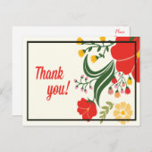 Dank u Bloemrood, Groene Bloem Briefkaart (Voorkant / Achterkant)