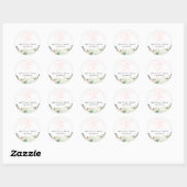 Dank u blozen blozend baby shower gunst ronde sticker (Vel)