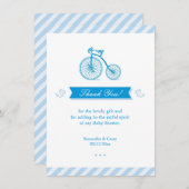 Dank u Blue Baby shower Kaart (Voorkant / Achterkant)