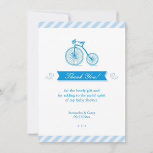 Dank u Blue Baby shower Kaart