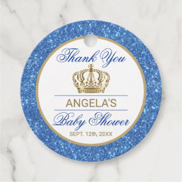 Dank u Blue Prince Gold Crown Baby shower Bedankjes Labels