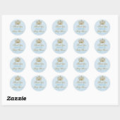 Dank u Blue Prince Gold Crown Baby shower Ronde Sticker (Vel)