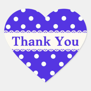 Dank u Blue & White Polka Dot Sticker / Label