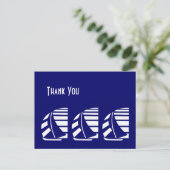 Dank u Blue White Racing Zeilboten Briefkaart (Staand voorkant)