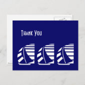 Dank u Blue White Racing Zeilboten Briefkaart (Voorkant / Achterkant)