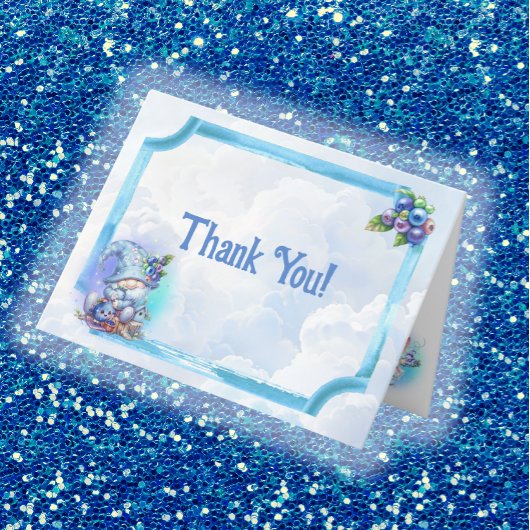 Dank u Blueberry Gnome Baby shower Bedankkaart