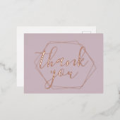 Dank u Blush Lijst Roze Folie Gedrukte Kaart (Voorkant / Achterkant)