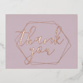 Dank u Blush Lijst Roze Folie Gedrukte Kaart (Voorkant)