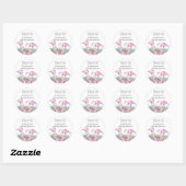 DANK U Blushing Flamingo Tropical Beach Bruiloft Ronde Sticker (Vel)