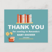 Dank u Boeken en Bloem Baby shower Briefkaart (Voorkant)