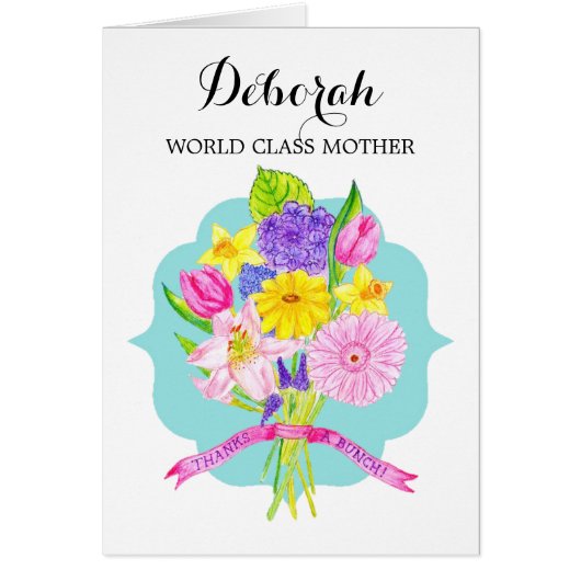 Dank u boeket Moederdag Kaart (Voorkant)