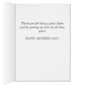 Dank u boeket Moederdag Kaart (Binnen (Rechts))