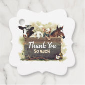 Dank u Boerderijdieren Verjaardagsfeest Bedankjes Labels (Voorkant)