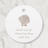Dank u Boho Beach Shell Baby shower Bedankjes Labels (Voorkant)