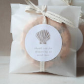 Dank u Boho Beach Shell Baby shower Ronde Sticker