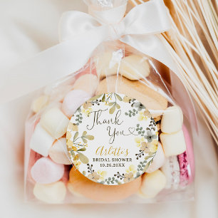 Dank u boho bloemenherfst chique vrijgezellenfeest ronde sticker